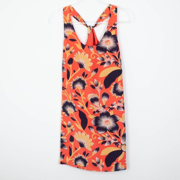 J. Crew Womens Twistback Silk Sleeveless Mini Dress Size 00 Tropical Summer - Picture 1 of 7